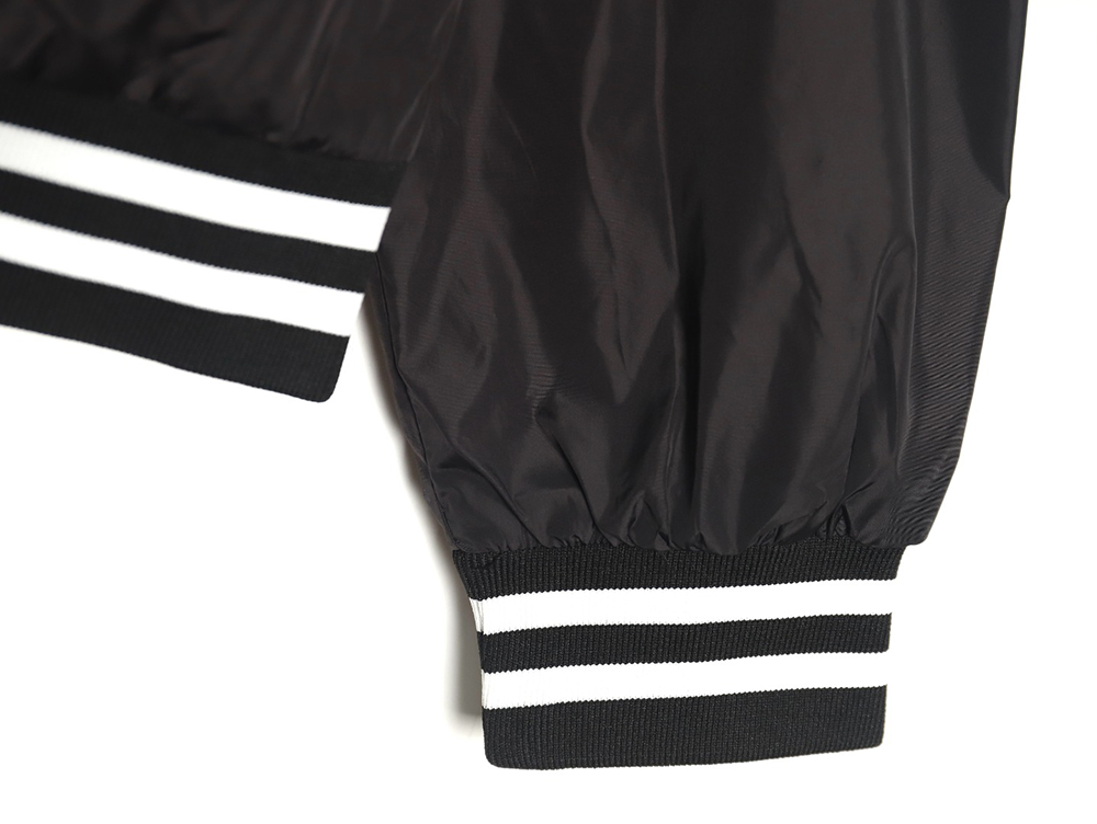 Pra*a triangle logo webbing woven zip-up jacket