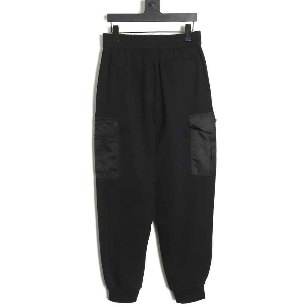 Pra*a triangle logo iron plate cotton cargo trousers