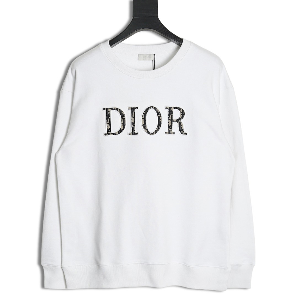 D*or monogram patch crew neck sweatshirt