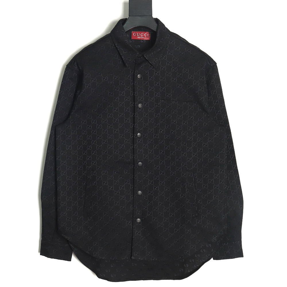 G*u*i all-over double g jacquard shirt jacket tsk1