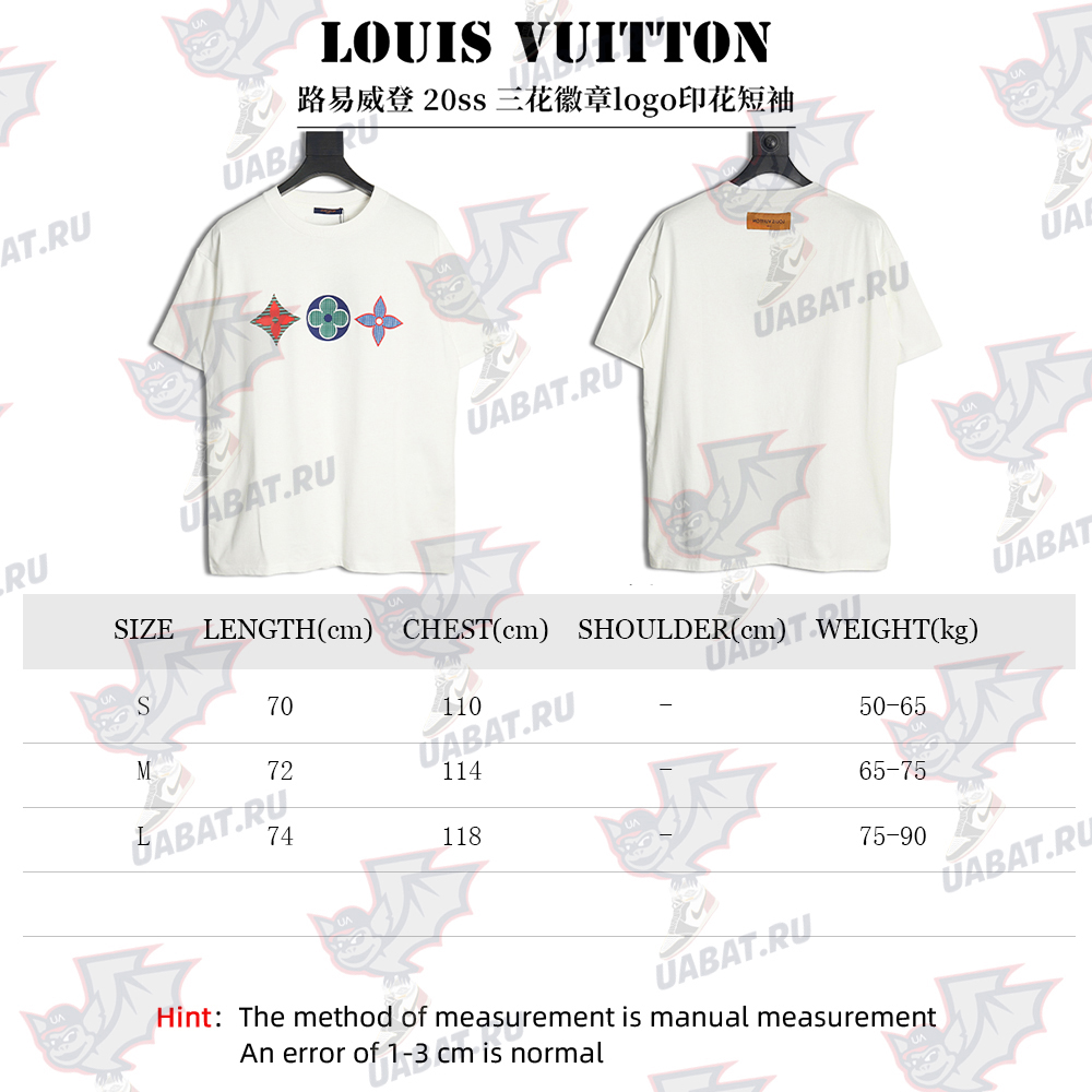 l0*is V*t0n three flower emblem logo print short sleeves