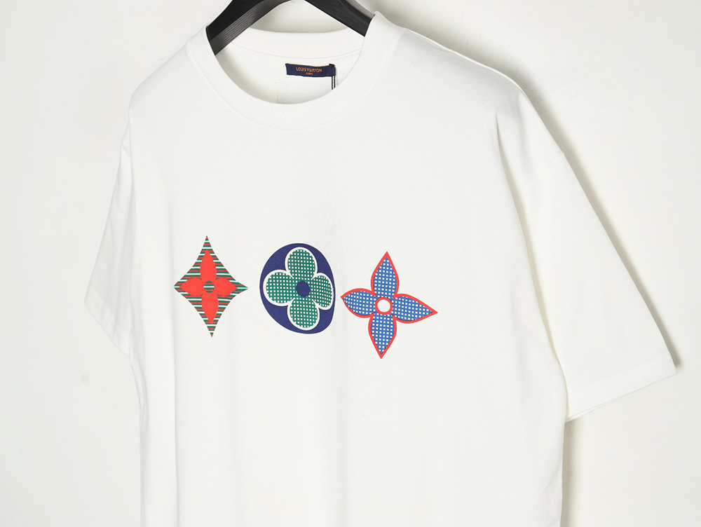 l0*is V*t0n three flower emblem logo print short sleeves