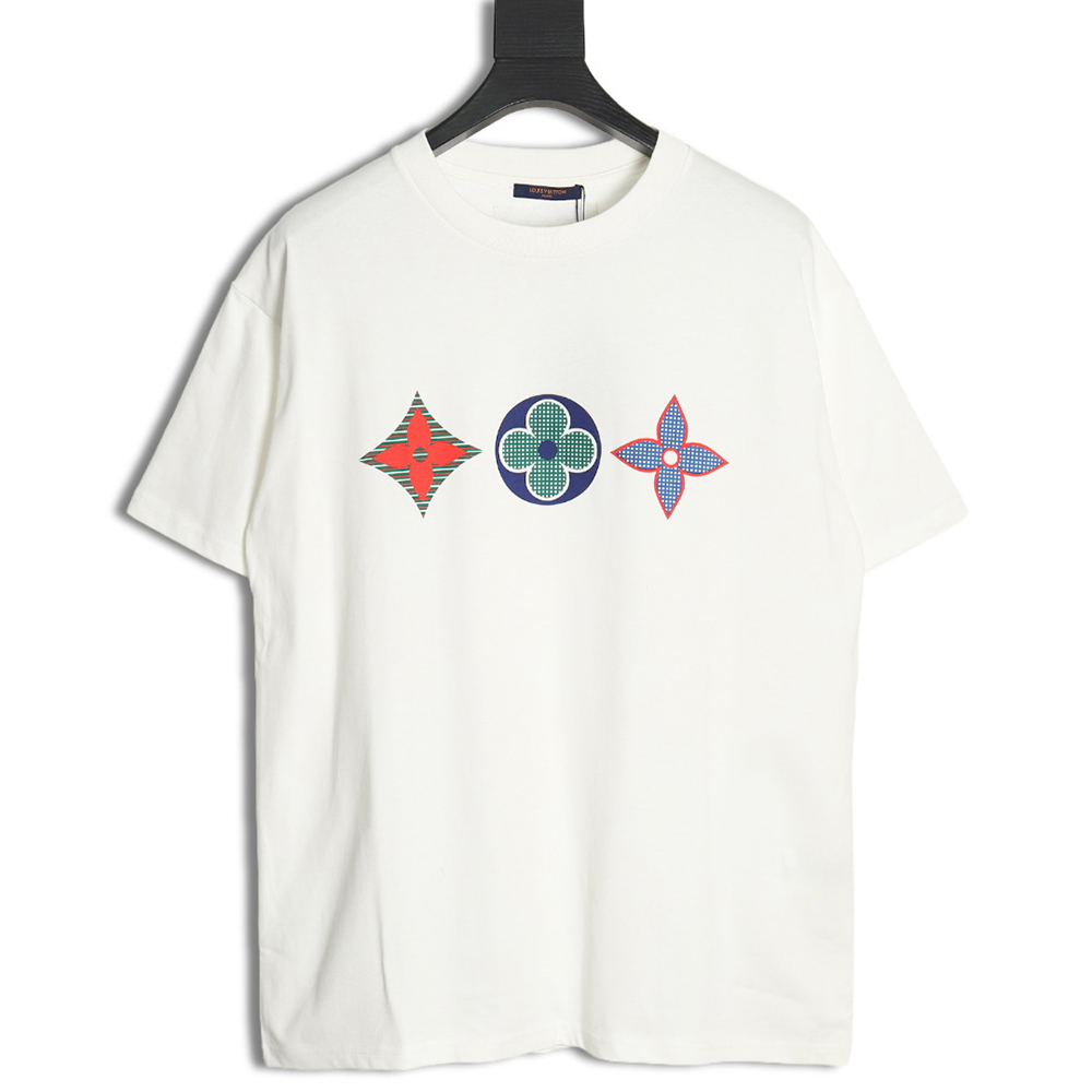 l0*is V*t0n three flower emblem logo print short sleeves