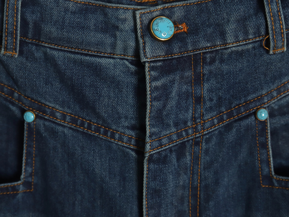 l0*is V*t0n enamel button washed distressed cargo jeans