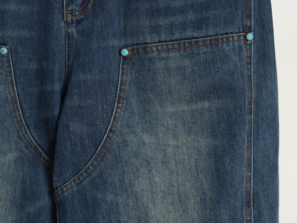 l0*is V*t0n enamel button washed distressed cargo jeans