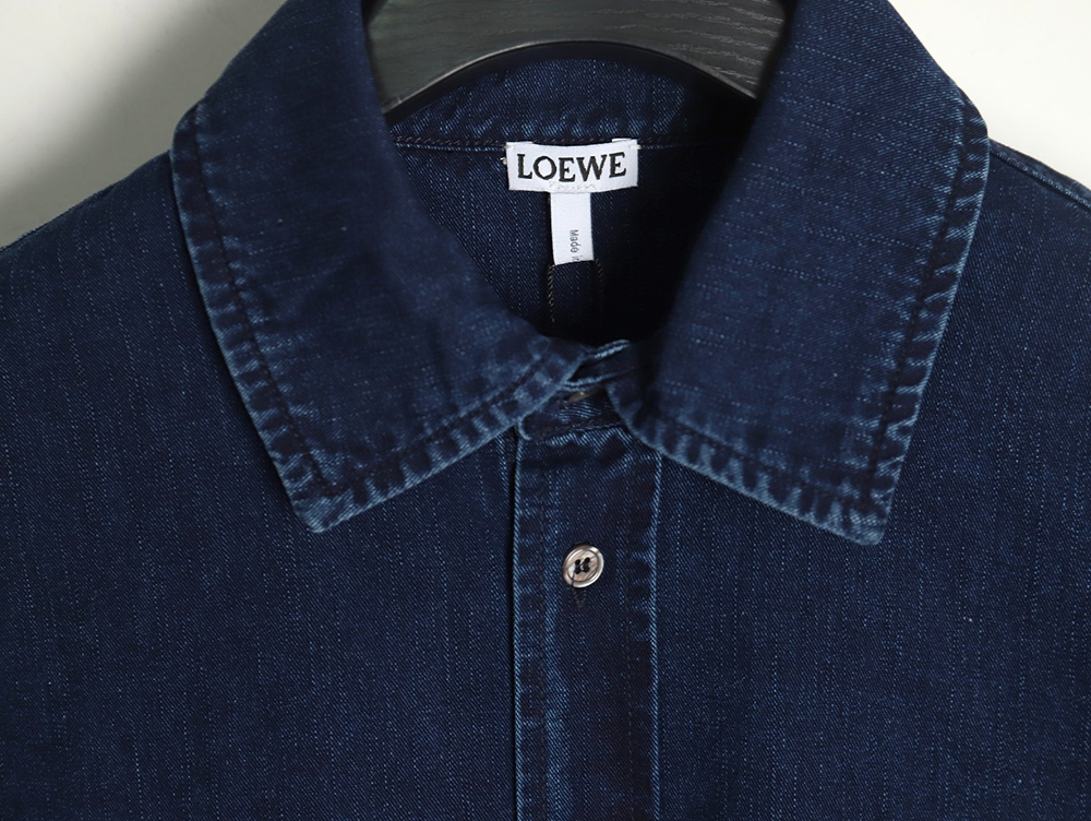L0ew* denim shirt jacket with elbow embroidered logo