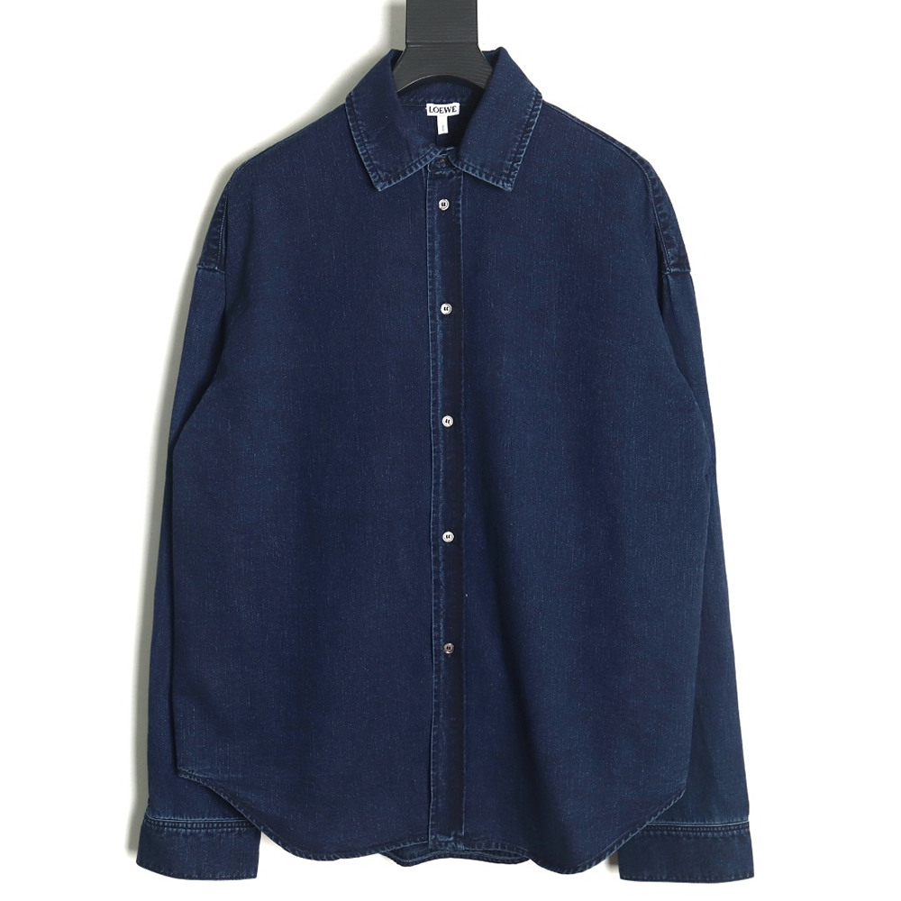 L0ew* denim shirt jacket with elbow embroidered logo