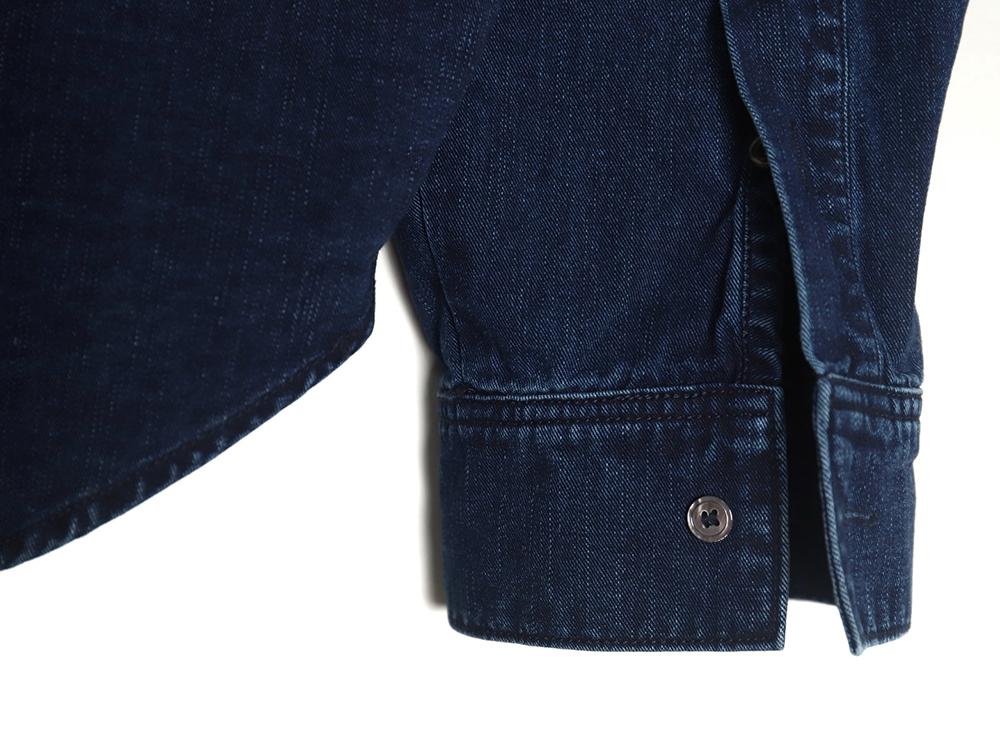 L0ew* denim shirt jacket with elbow embroidered logo