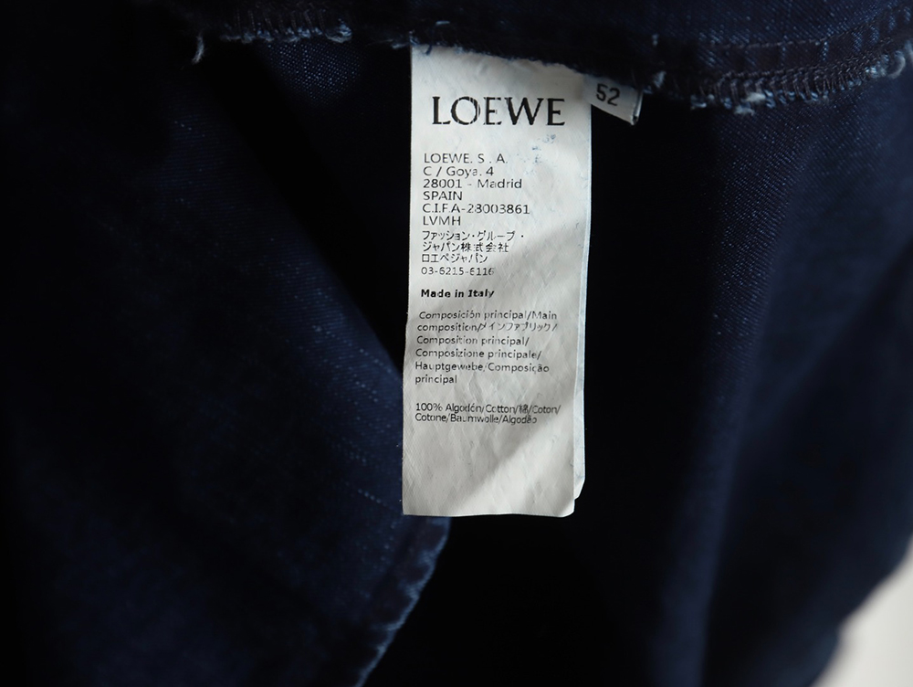 L0ew* denim shirt jacket with elbow embroidered logo