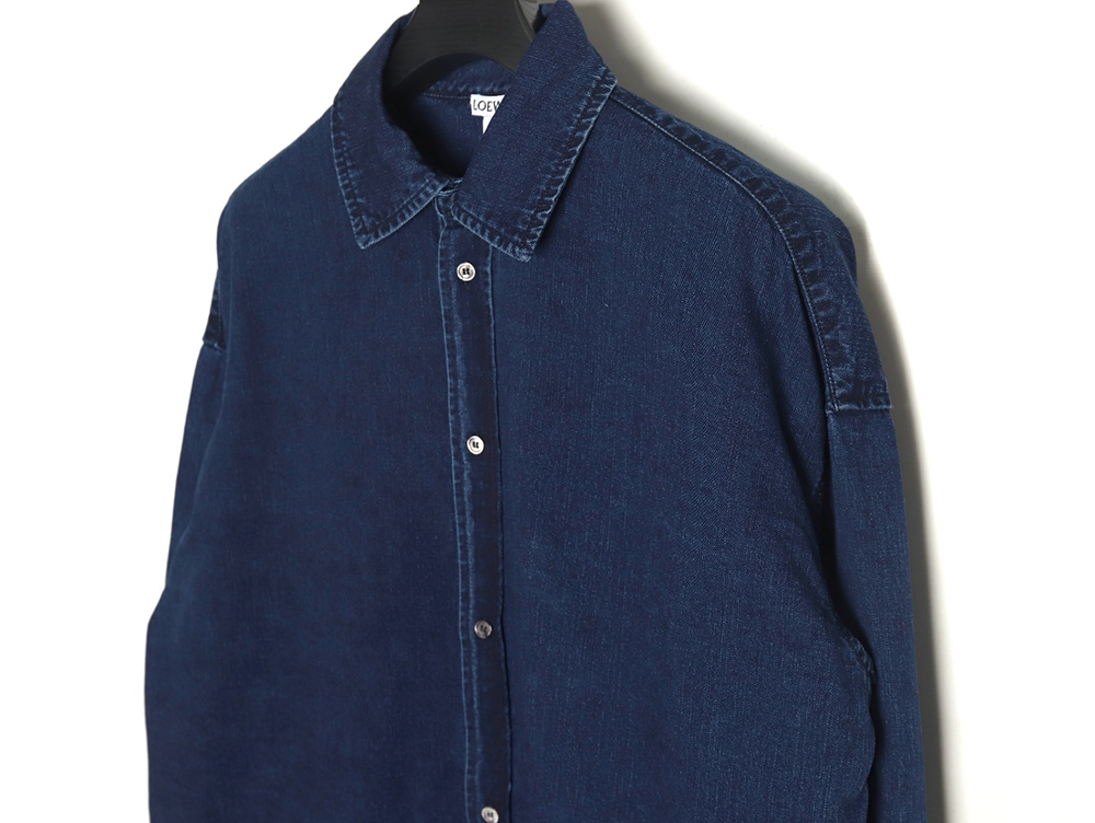 L0ew* denim shirt jacket with elbow embroidered logo