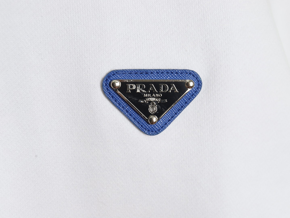 Pra*a triangle logo collar lettering round neck sweatshirt