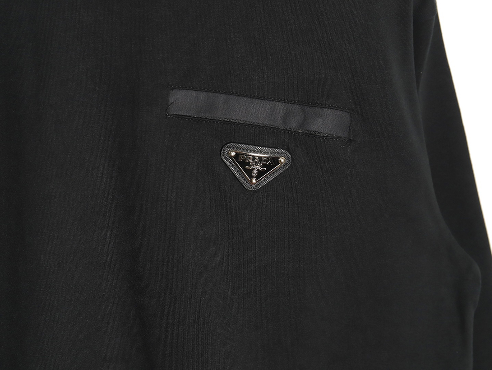 Pra*a pocket triangle metal logo long sleeve t-shirt tsk1