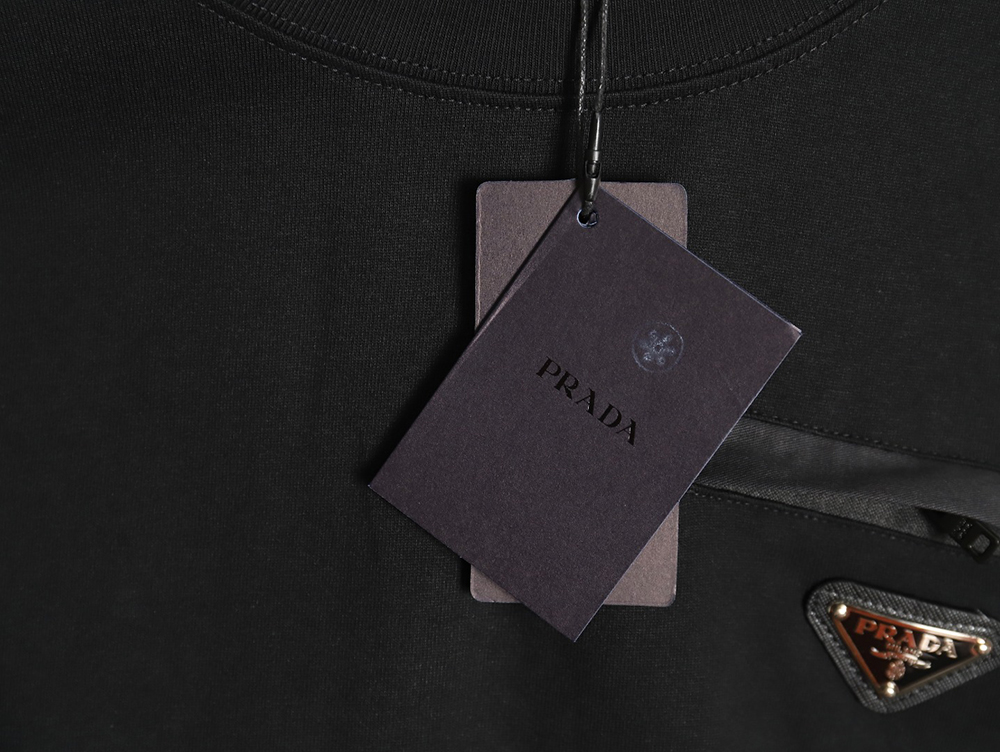 Pra*a pocket triangle metal logo long sleeve t-shirt tsk1