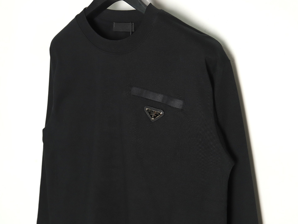 Pra*a pocket triangle metal logo long sleeve t-shirt tsk1