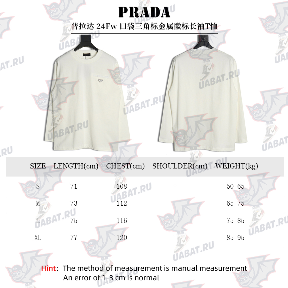 Pra*a pocket triangle metal logo long sleeve t-shirt