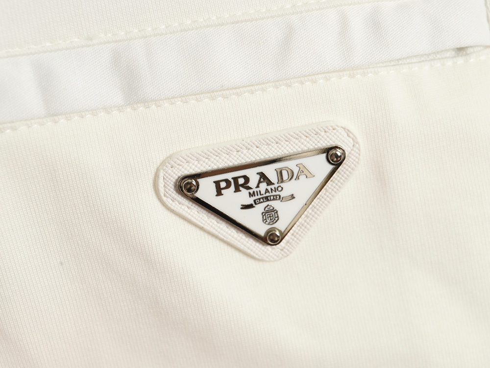 Pra*a pocket triangle metal logo long sleeve t-shirt