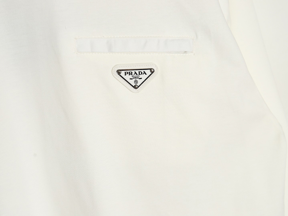 Pra*a pocket triangle metal logo long sleeve t-shirt