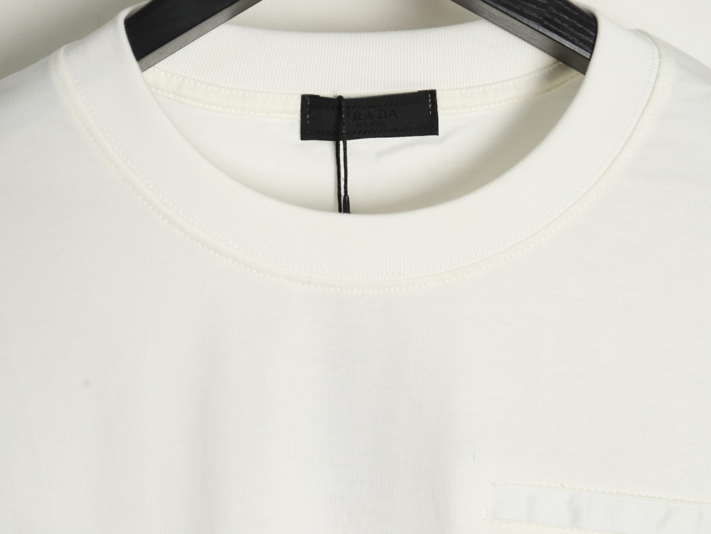 Pra*a pocket triangle metal logo long sleeve t-shirt