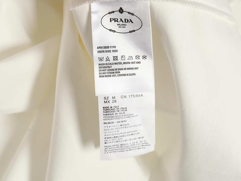 Pra*a pocket triangle metal logo long sleeve t-shirt