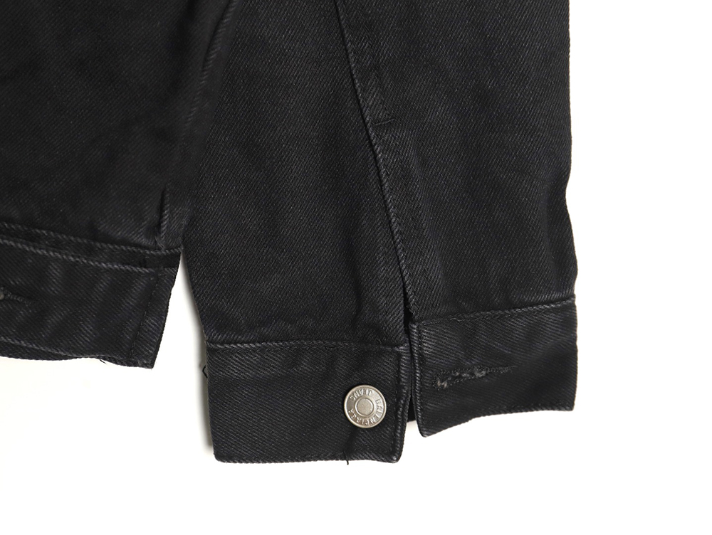 Ba*len*cia*ga logo-embroidered single-breasted denim jacket