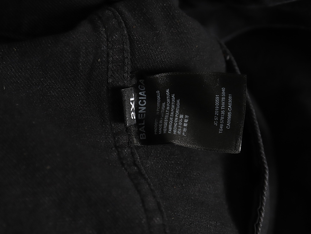 Ba*len*cia*ga logo-embroidered single-breasted denim jacket