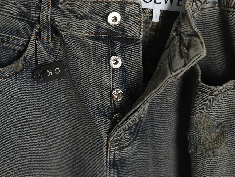 L0ew* back embroidered logo jeans