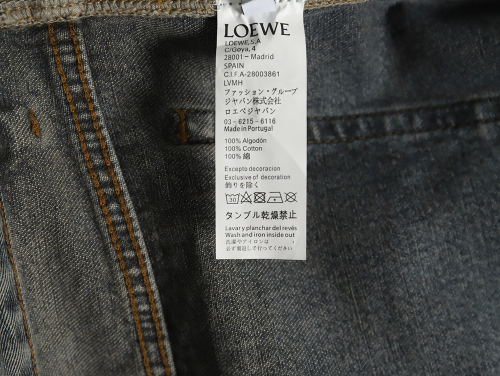 L0ew* back embroidered logo jeans