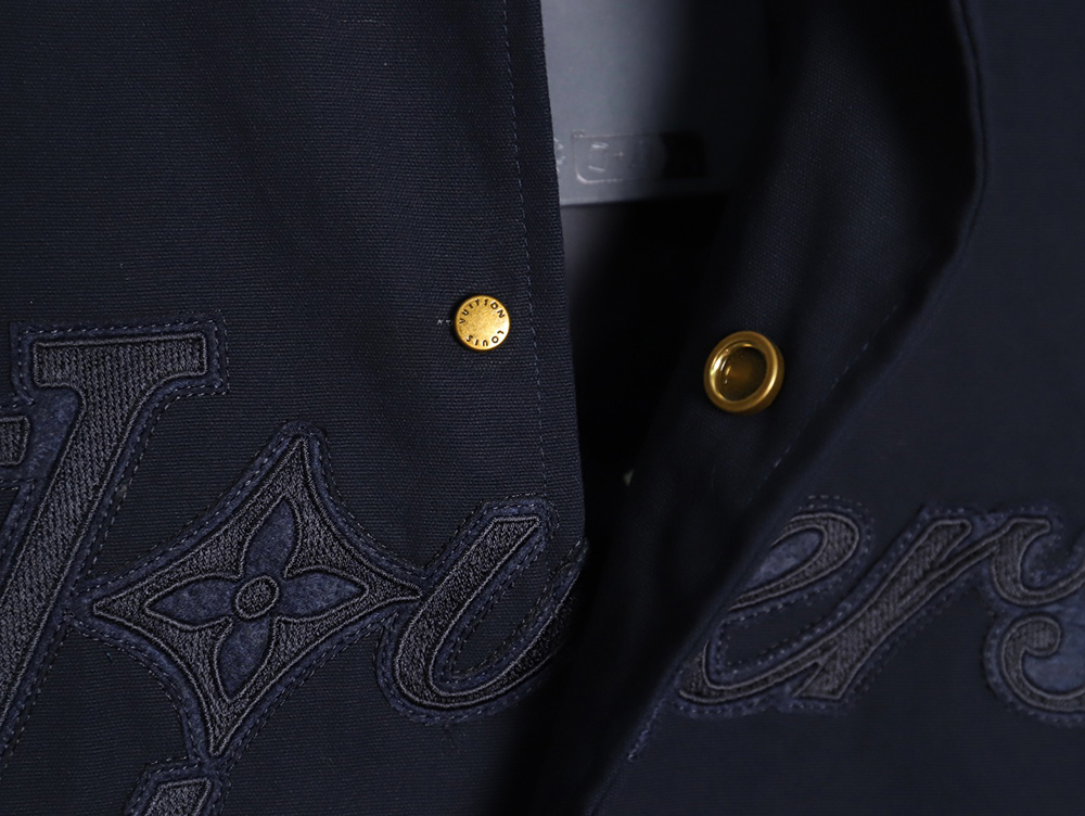 l0*is V*t0n chest lettering cotton jacket