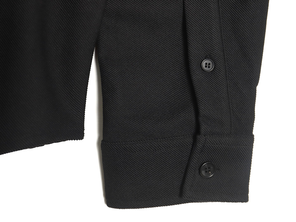 L0ew* in wool embroidered pocket shirt jacket