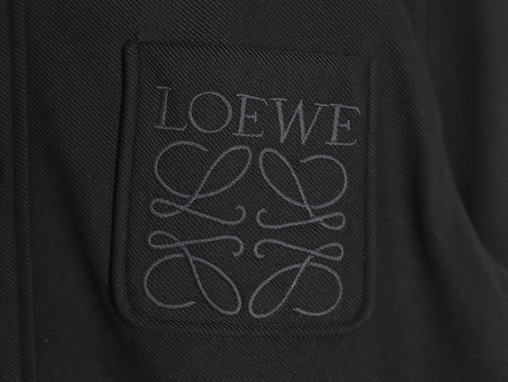 L0ew* in wool embroidered pocket shirt jacket