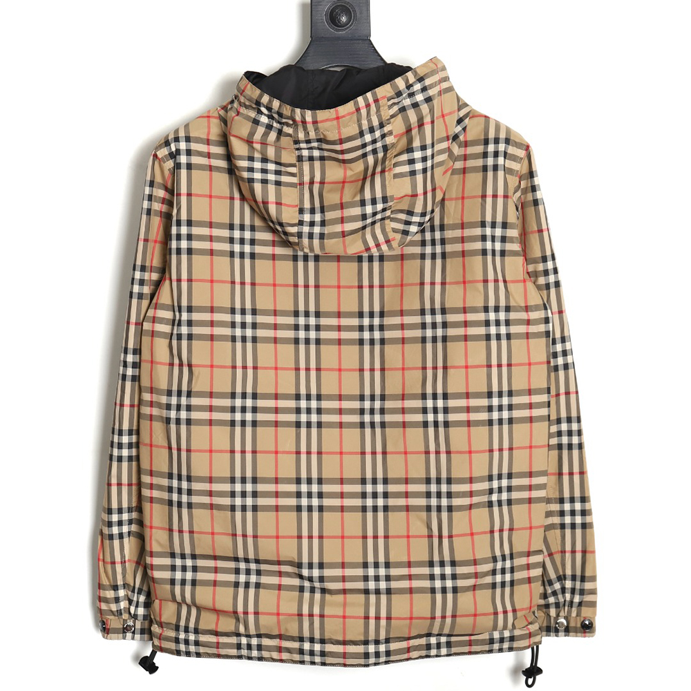 B**rry check reversible hooded jacket