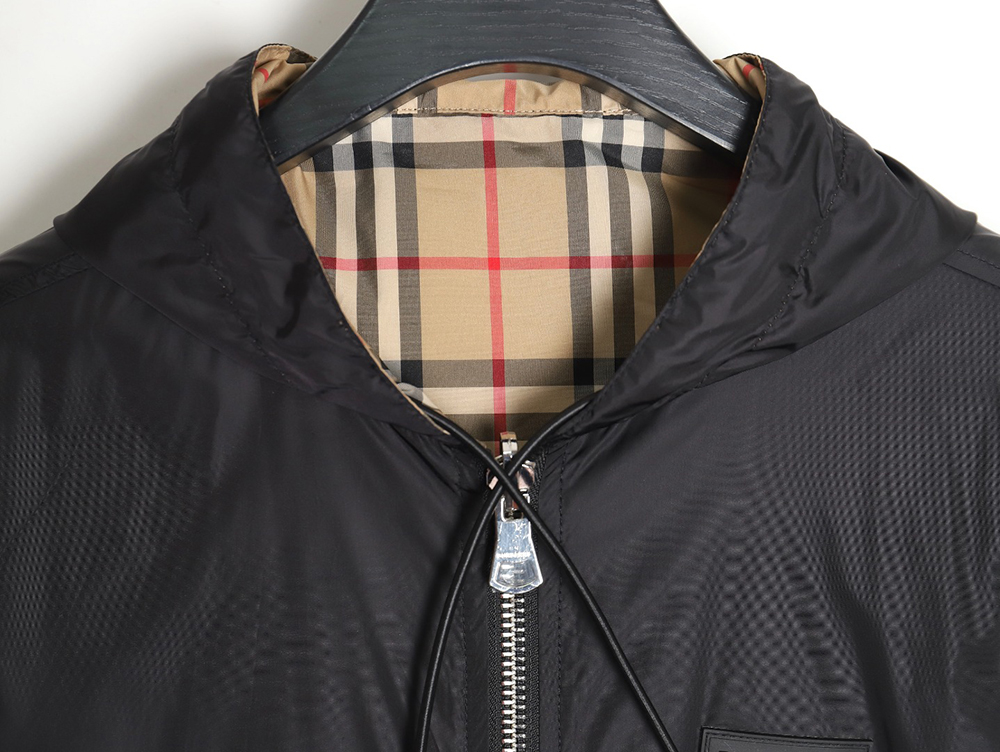 B**rry check reversible hooded jacket