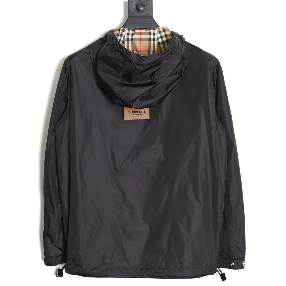 B**rry check reversible hooded jacket