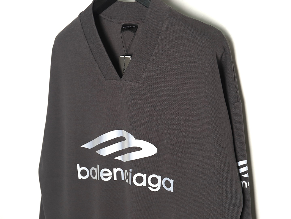 Ba*len*cia*ga 3b printed v-neck long-sleeved ski t-shirt tsk1