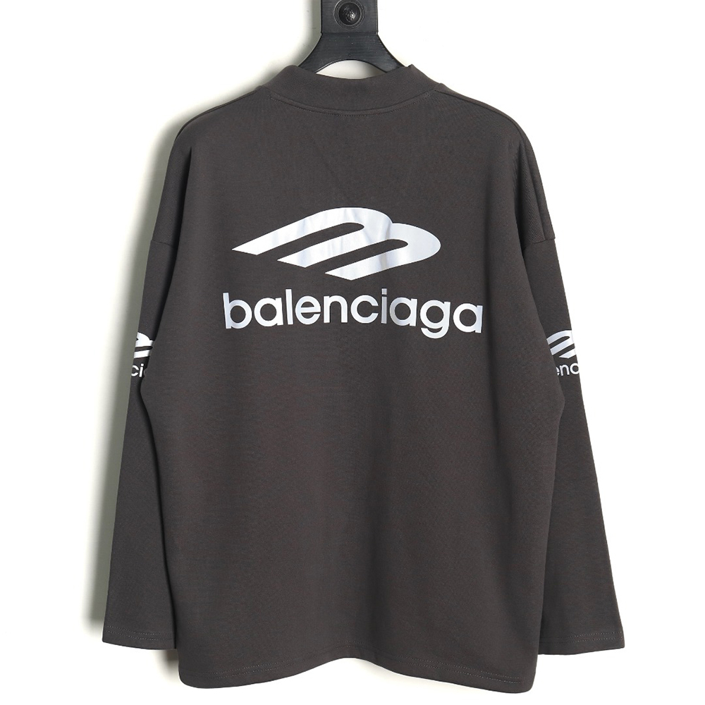 Ba*len*cia*ga 3b printed v-neck long-sleeved ski t-shirt tsk1