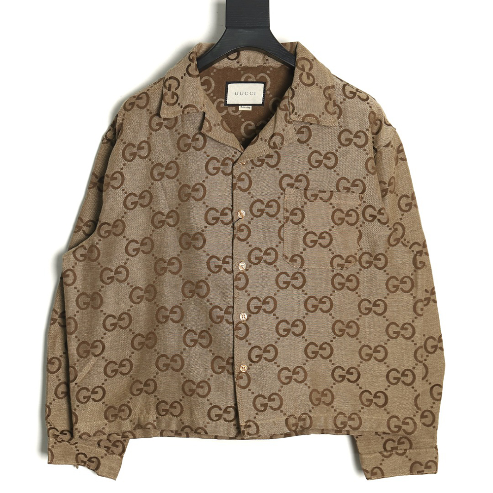G*u*i double g small jacquard lapel long-sleeved shirt jacket