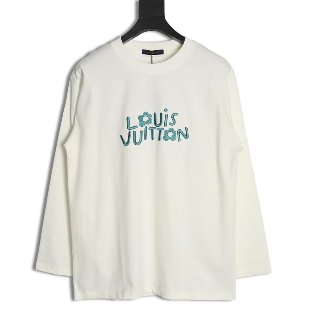 l0*is V*t0n small blue flower logo embroidered letter long sleeve