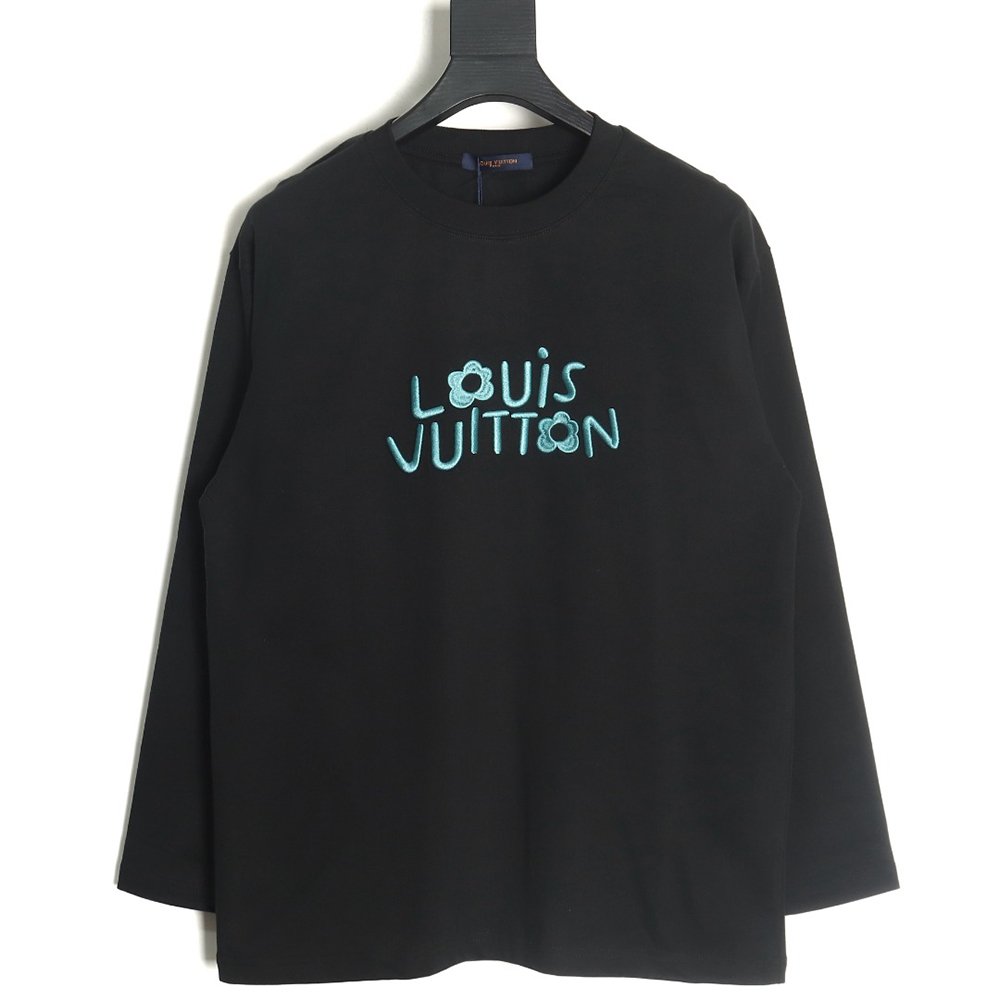 l0*is V*t0n small blue flower logo embroidered letter long sleeve tsk1
