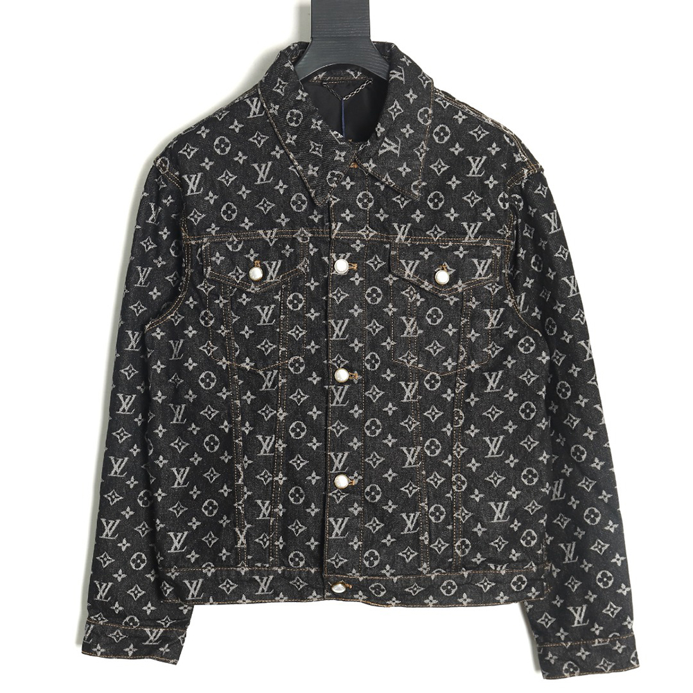l0*is V*t0n fa all-over printed peak collar denim jacket