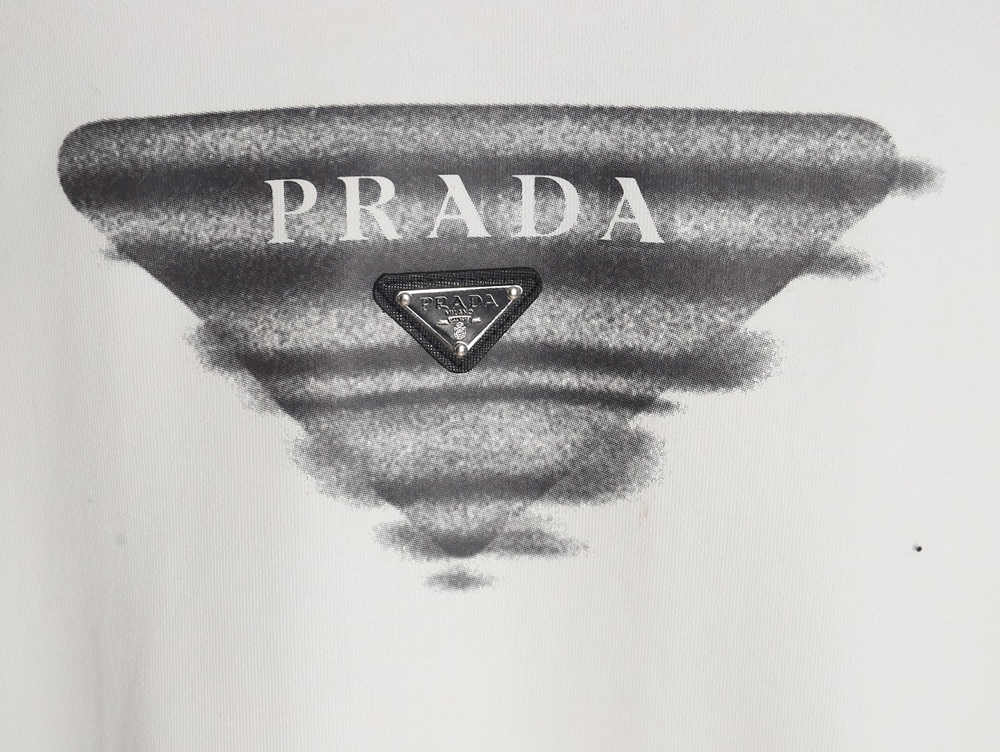 Pra*a phantom triangle logo print crewneck sweatshirt