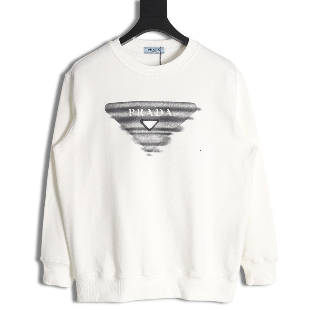 Pra*a phantom triangle logo print crewneck sweatshirt