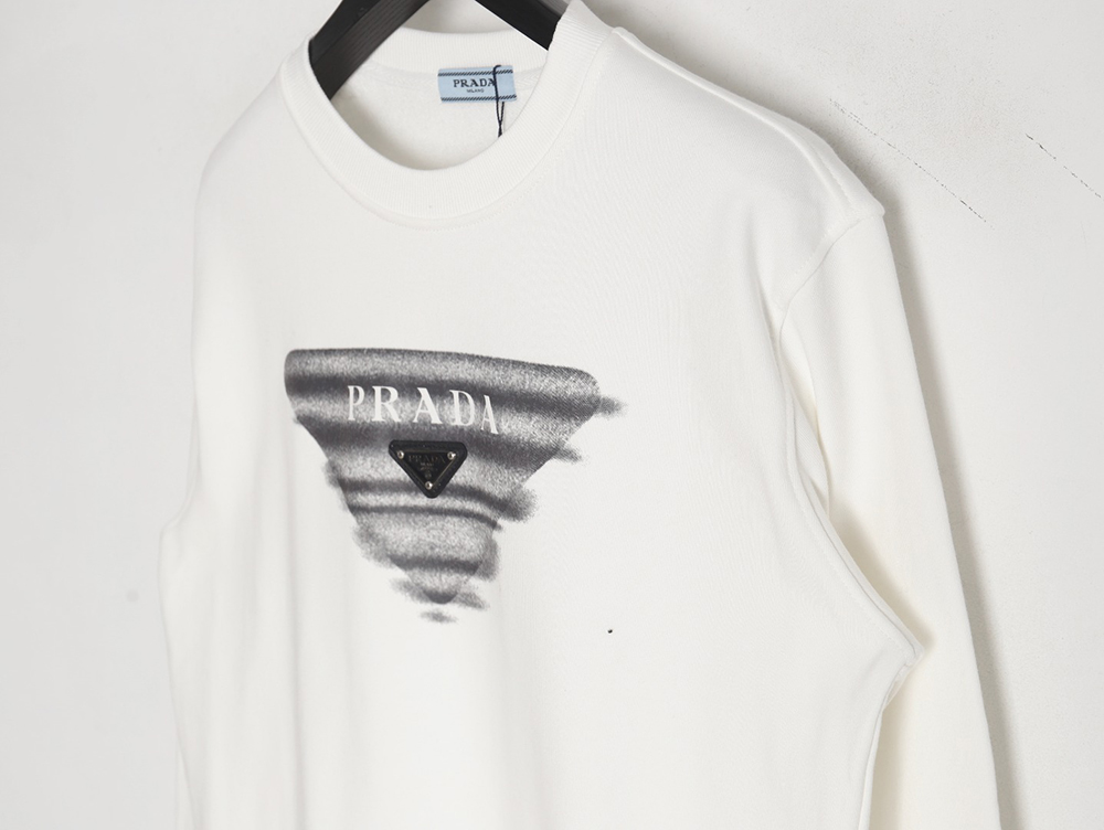 Pra*a phantom triangle logo print crewneck sweatshirt