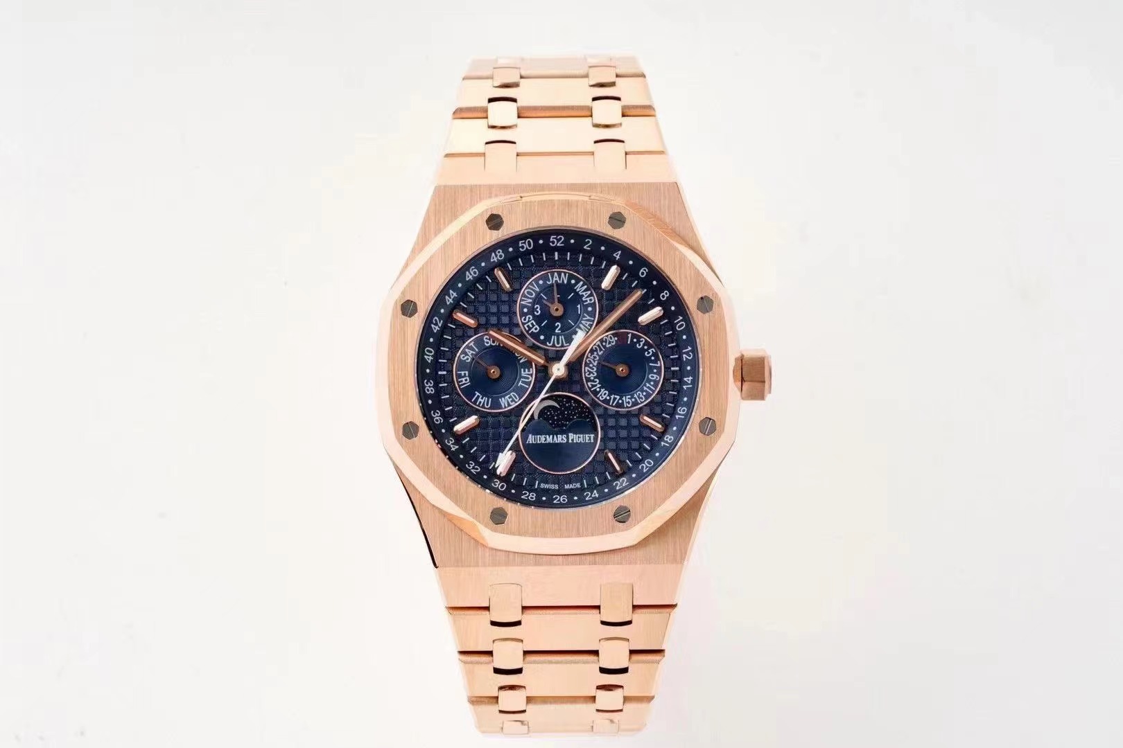audemars P*g*et - royal oak perpetual cal 26574 rg/rg blue/stk apsf a5134