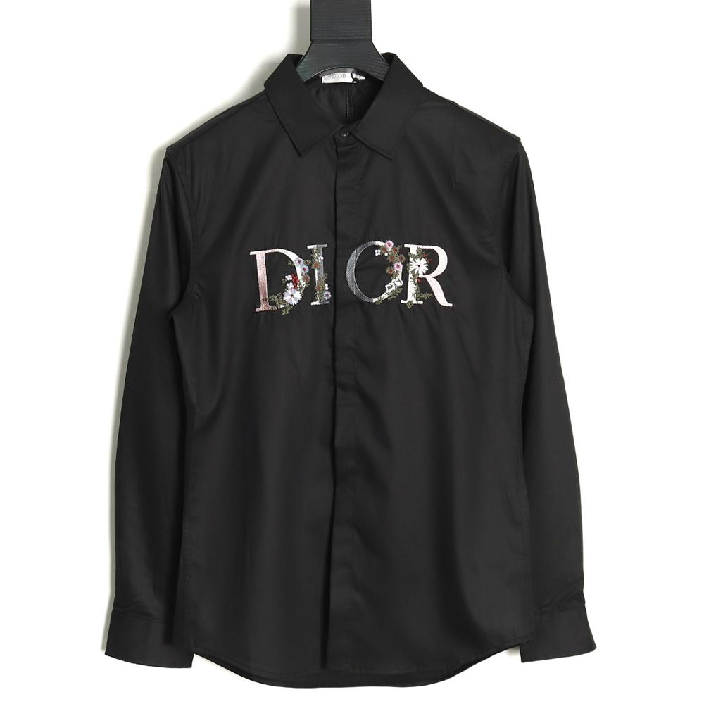 D*or gradient floral embroidered shirt long sleeves tsk1