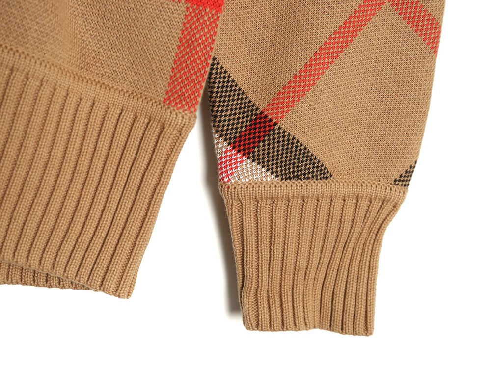 B**rry classic check jacquard knit wool cardigan