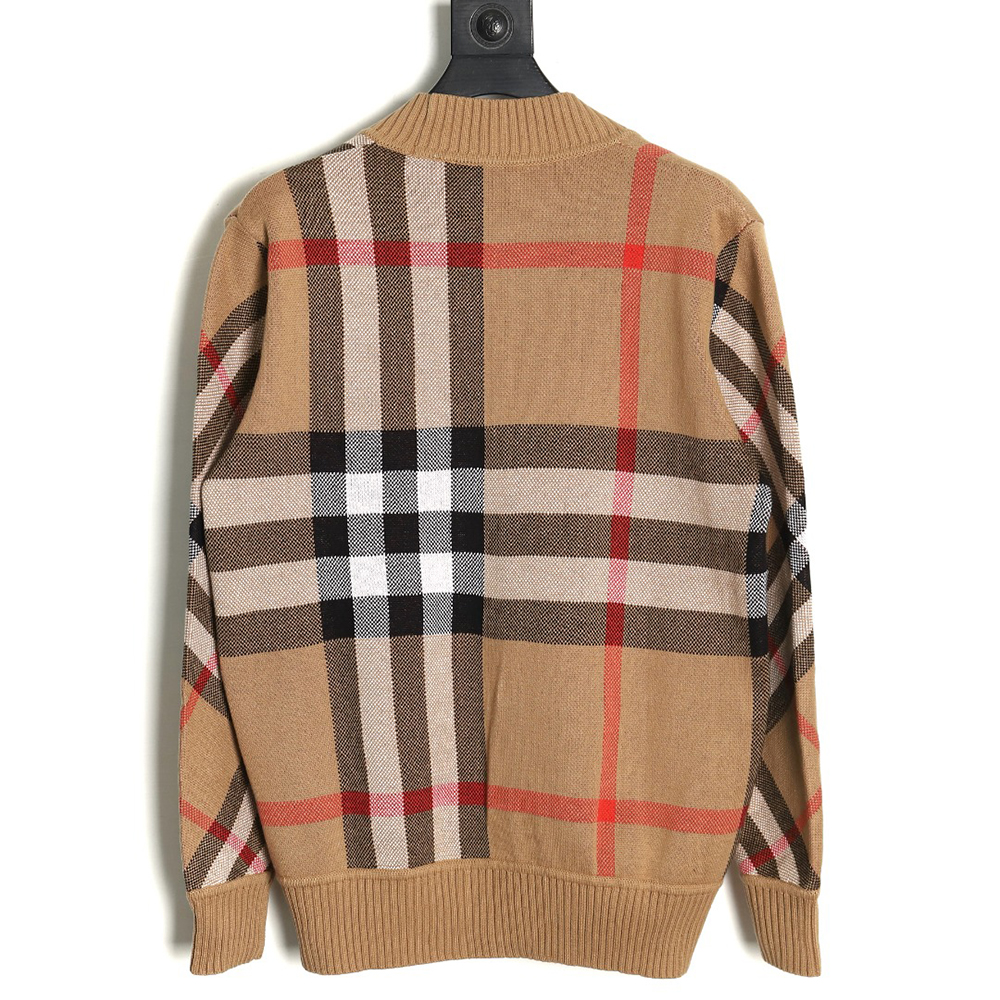 B**rry classic check jacquard knit wool cardigan