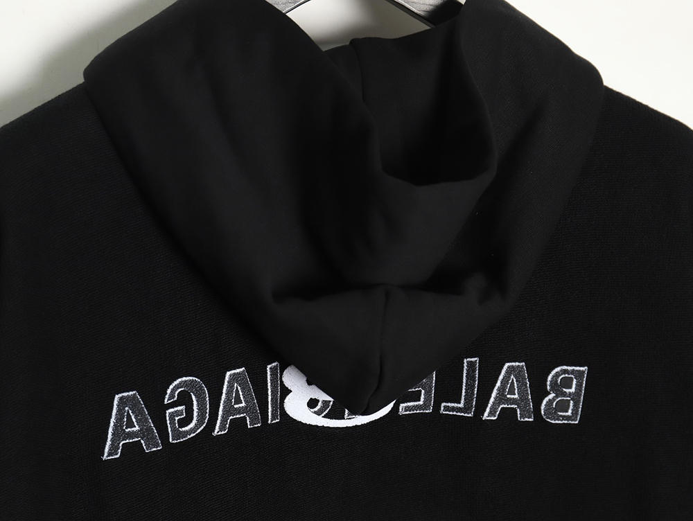 Ba*len*cia*ga reverse embroidered double ring zipper hooded jacket