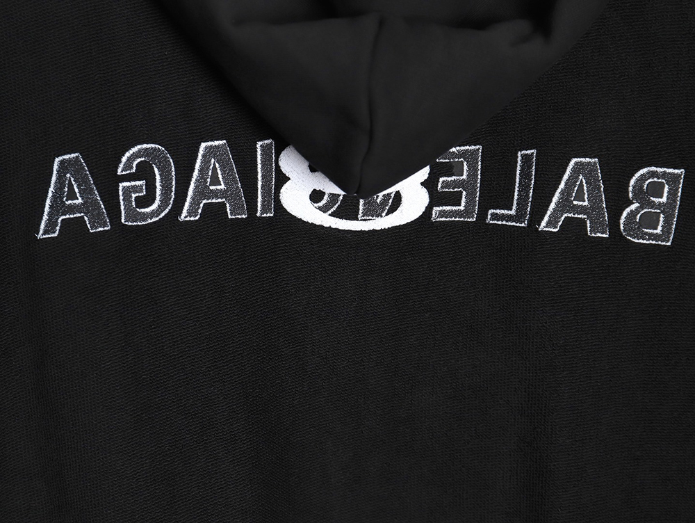 Ba*len*cia*ga reverse embroidered double ring zipper hooded jacket