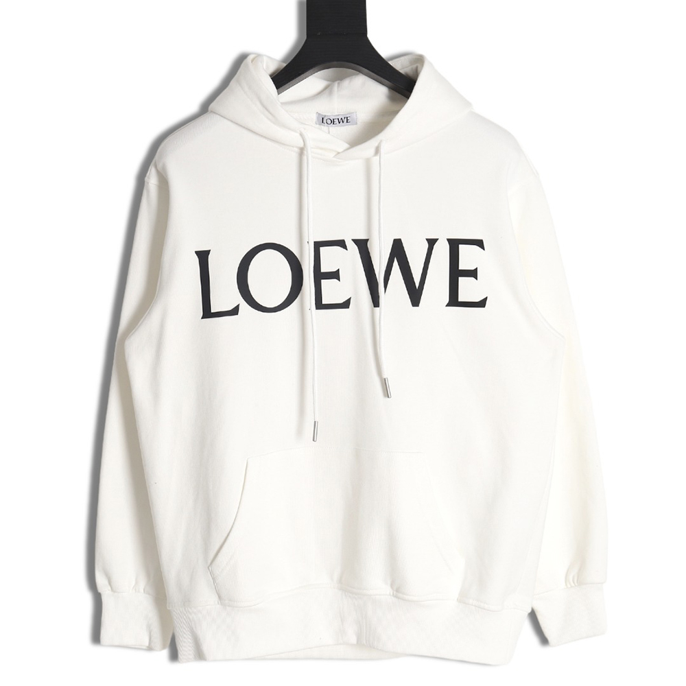 L0ew* large letter print hooded sweatshirt