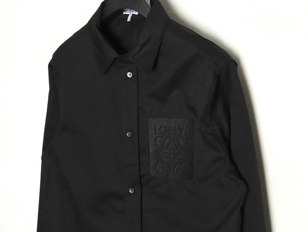 L0ew* tricolor embroidered long-sleeved shirt tsk2